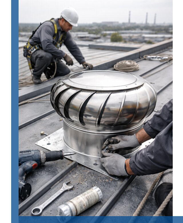 Установка дефлекторов на кровле в Гатчине профессионально