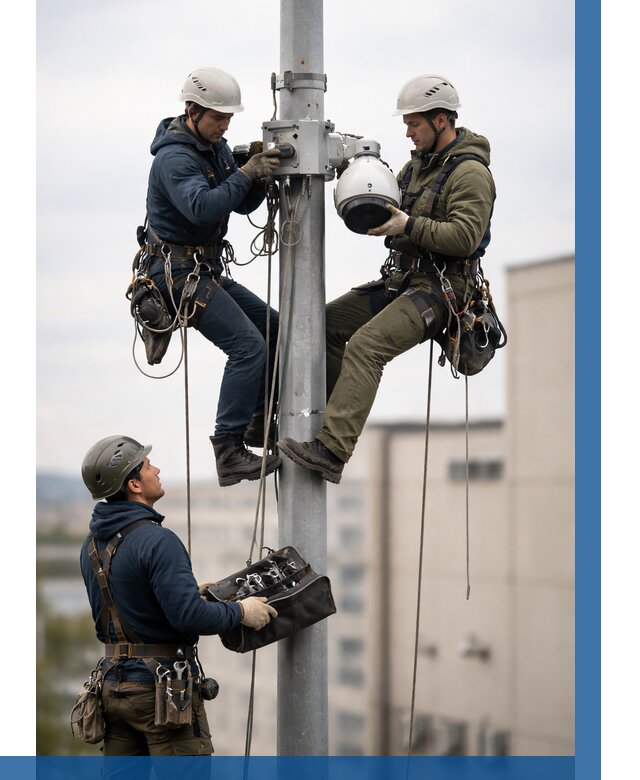 Установка видеокамер на мачте в Гатчине от 8735 р. | ВЫСОТНИК-Гтч