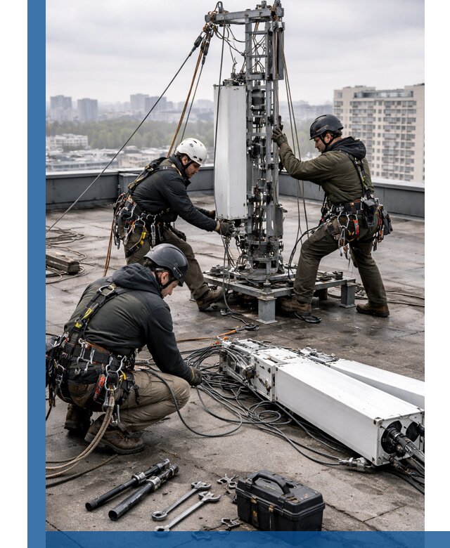 Демонтаж антенн на крыше зданий в Гатчине с гарантией