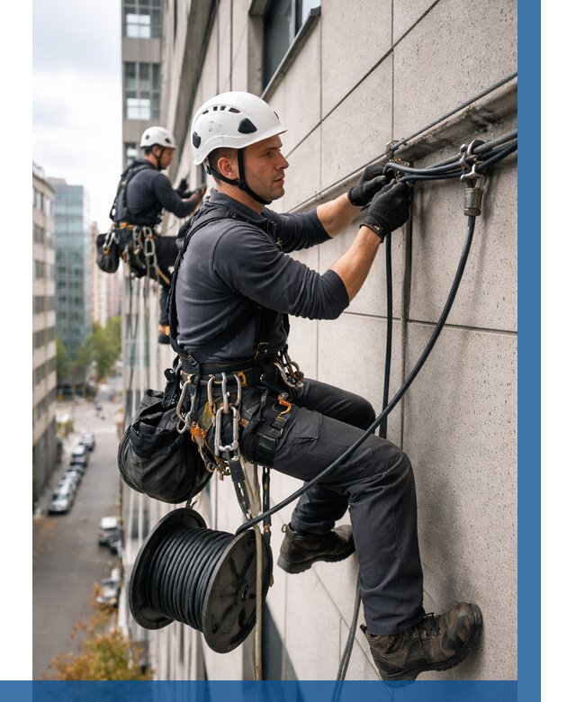 Прокладка кабеля по фасаду в Гатчине от 360 р. | ВЫСОТНИК-Гтч