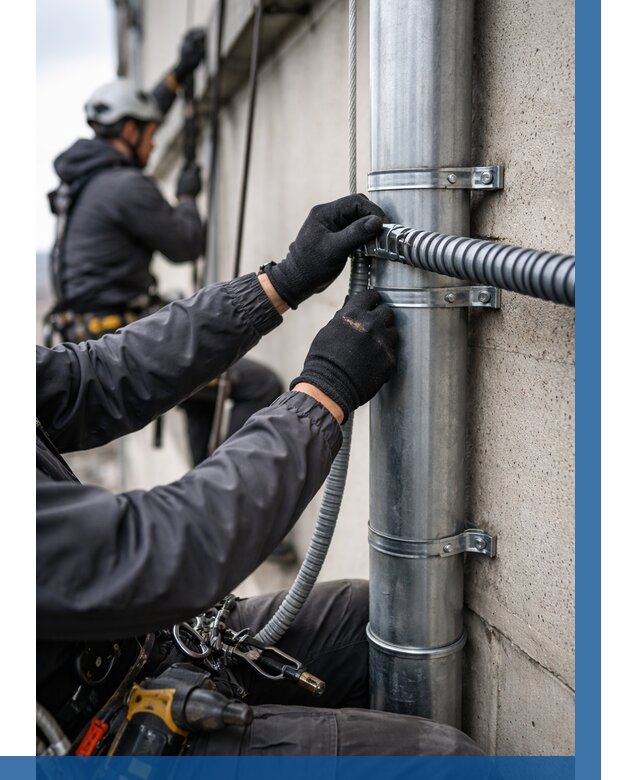 Монтаж гофры для кабеля в Гатчине от 308 р. | ВЫСОТНИК-Гтч