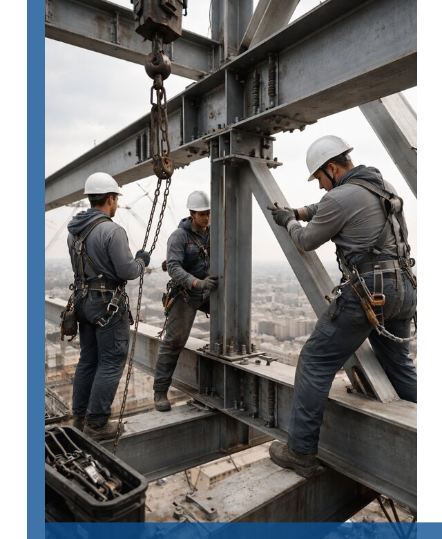 Профессиональный монтаж металлоконструкций на высоте в Гатчине