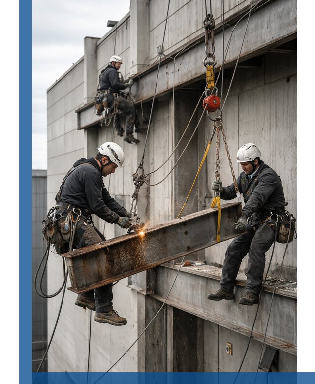 Демонтаж металлоконструкций на высоте в Гатчине под ключ