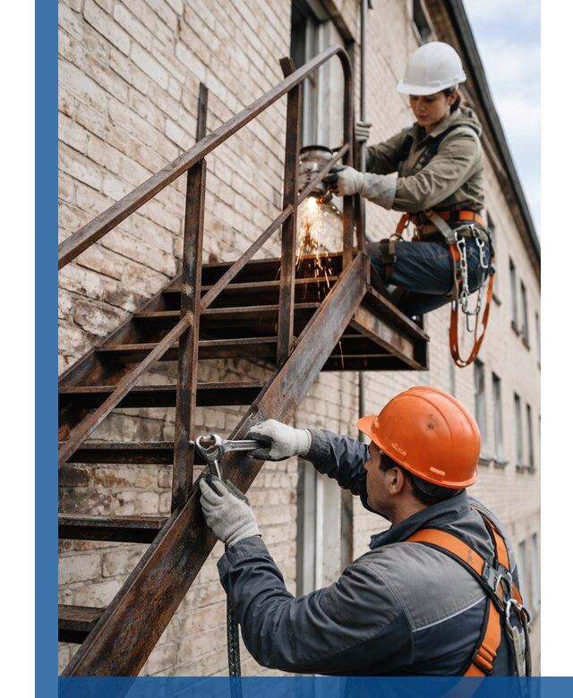 Ремонт и восстановление пожарных лестниц с выездом в Гатчине