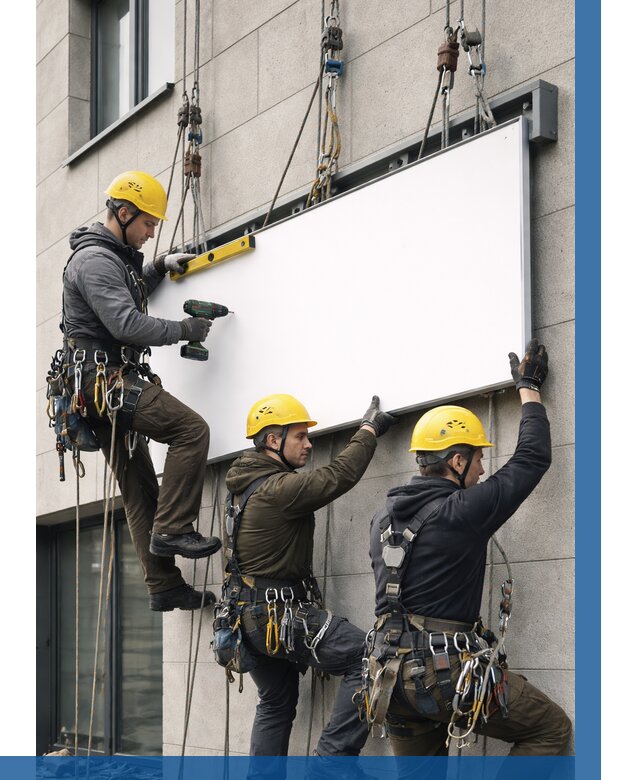 Монтаж рекламной вывески в Гатчине от 8221 р. | ВЫСОТНИК-Гтч