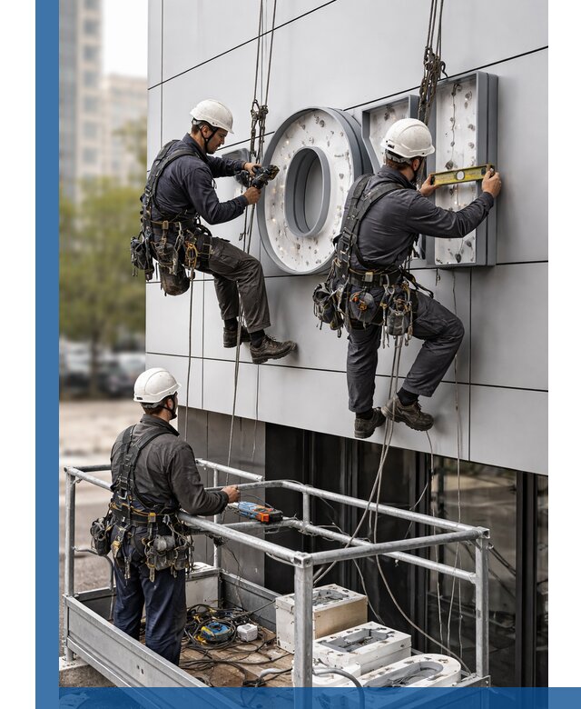 Профессиональный монтаж световых букв в Гатчине под ключ
