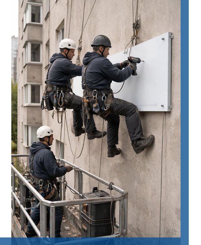 Монтаж табличек и указателей в Гатчине от 3597 р. | ВЫСОТНИК-Гтч