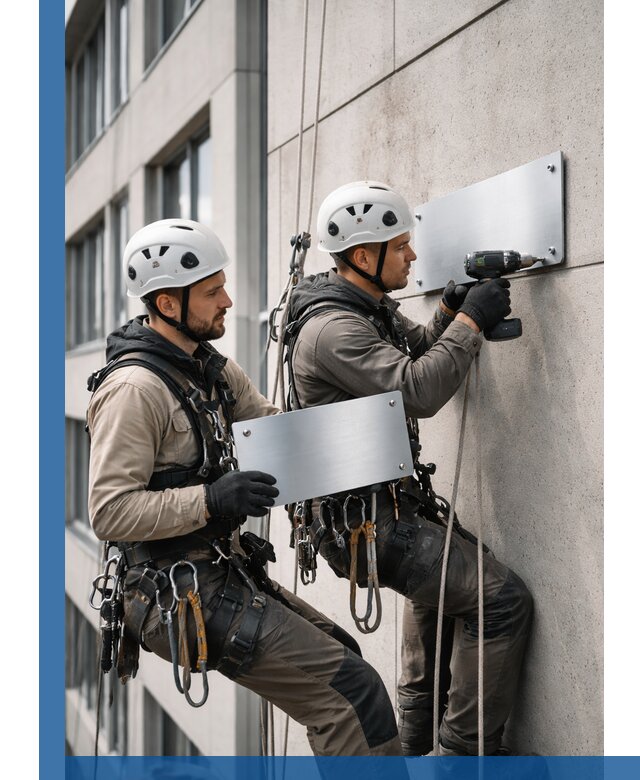 Монтаж табличек и указателей в Гатчине для зданий и сооружений