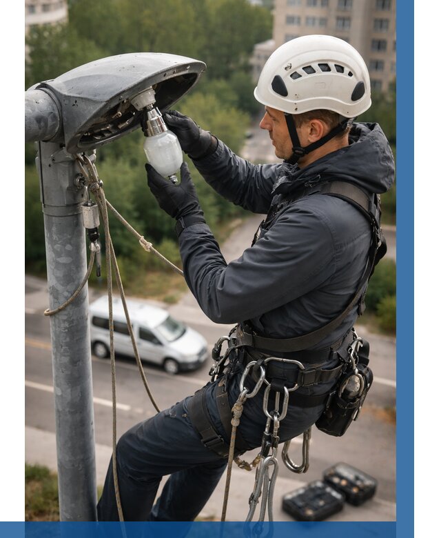 Замена ламп на высоте в Гатчине от 2569 р. | ВЫСОТНИК-Гтч