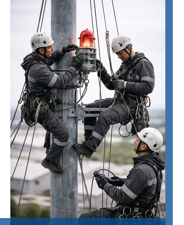 Монтаж заградительных огней в Гатчине от 8735 р. | ВЫСОТНИК-Гтч