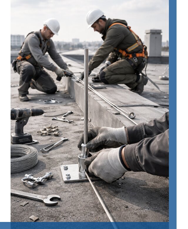 Монтаж молниезащиты на кровле в Гатчине цена от 25690 р. | ВЫСОТНИК-Гтч