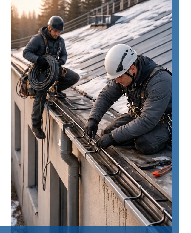 Монтаж греющего кабеля на кровле в Гатчине от 462 р. | ВЫСОТНИК-Гтч