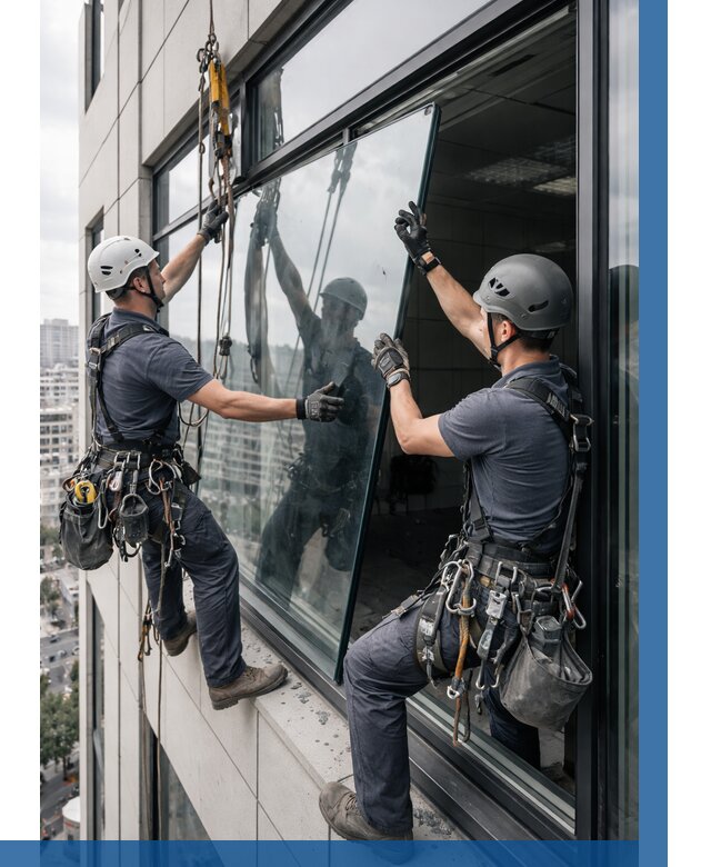 Замена стеклопакетов на высоте в Гатчине от 5652 р. | ВЫСОТНИК-Гтч