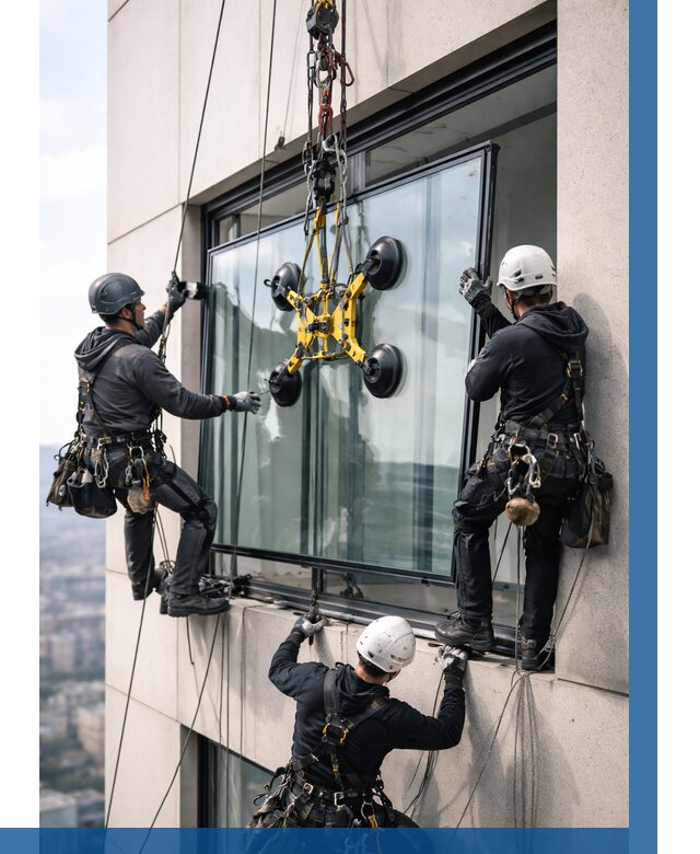 Монтаж стеклопакетов на высоте в Гатчине от 3288 р. | ВЫСОТНИК-Гтч