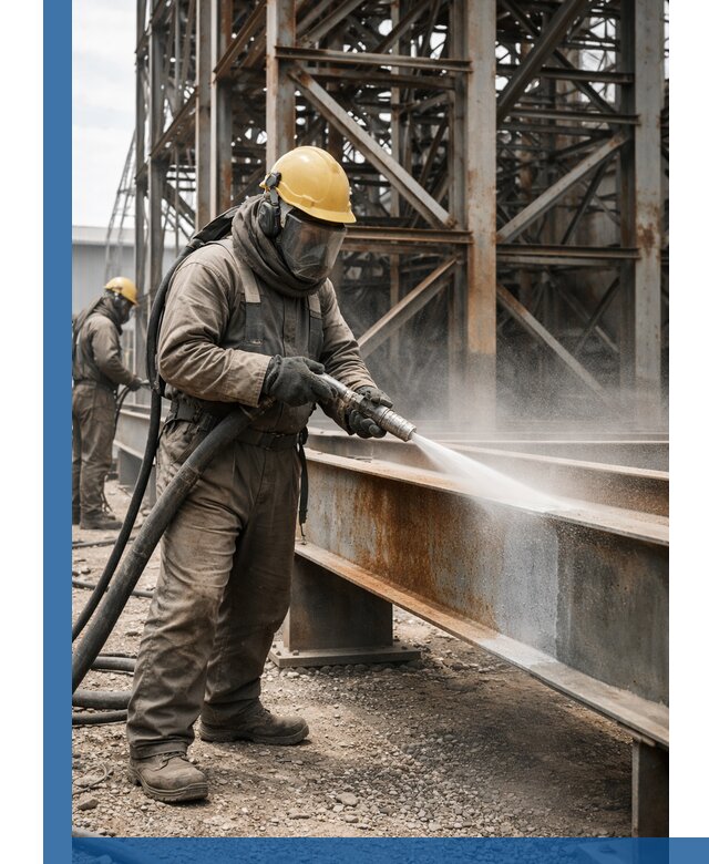 Пескоструйная очистка металлоконструкций в Гатчине промышленная