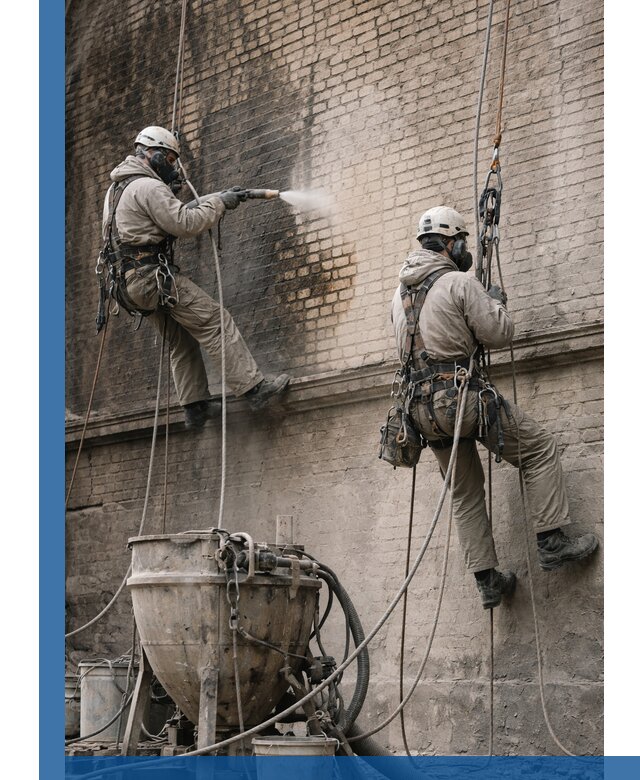 Пескоструйная очистка фасадов в Гатчине профессионально