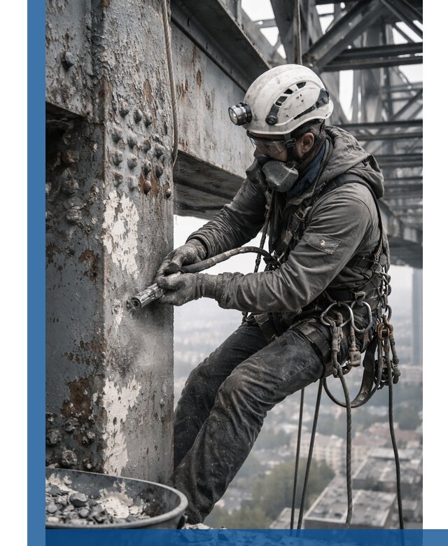 Удаление старой краски с металлических конструкций в Гатчине