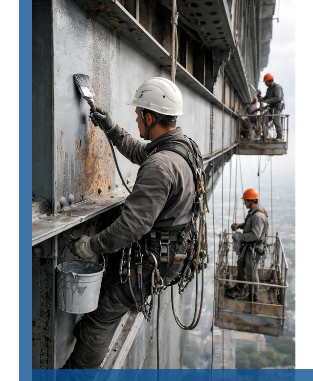 Покраска металлоконструкций на высоте в Гатчине профессионально