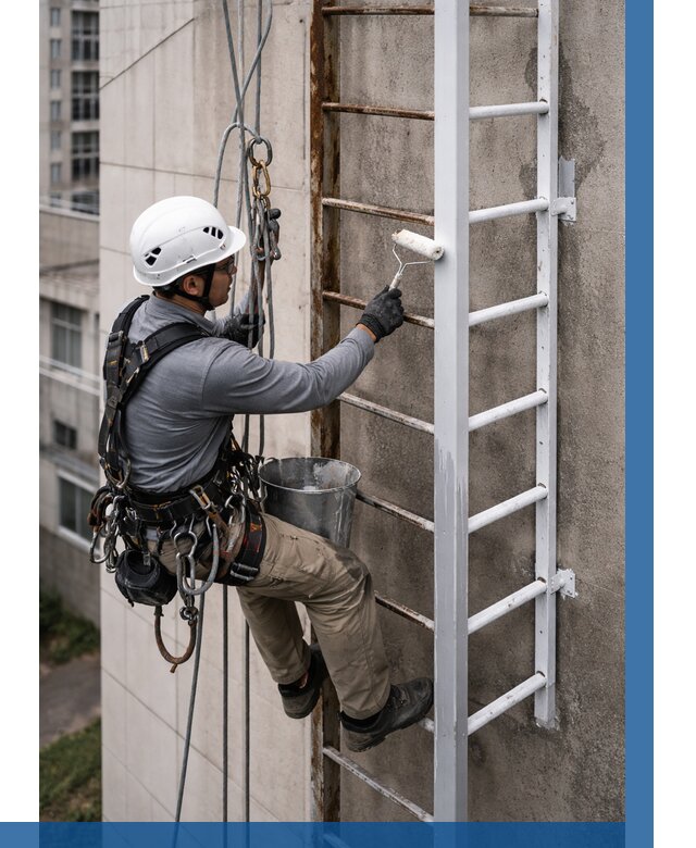 Покраска пожарных лестниц в Гатчине от 4624 р. | ВЫСОТНИК-Гтч