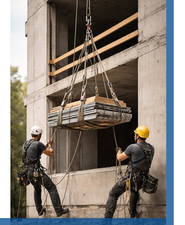 Подъем материала на этаж веревками в Гатчине от 1541 р. | ВЫСОТНИК-Гтч