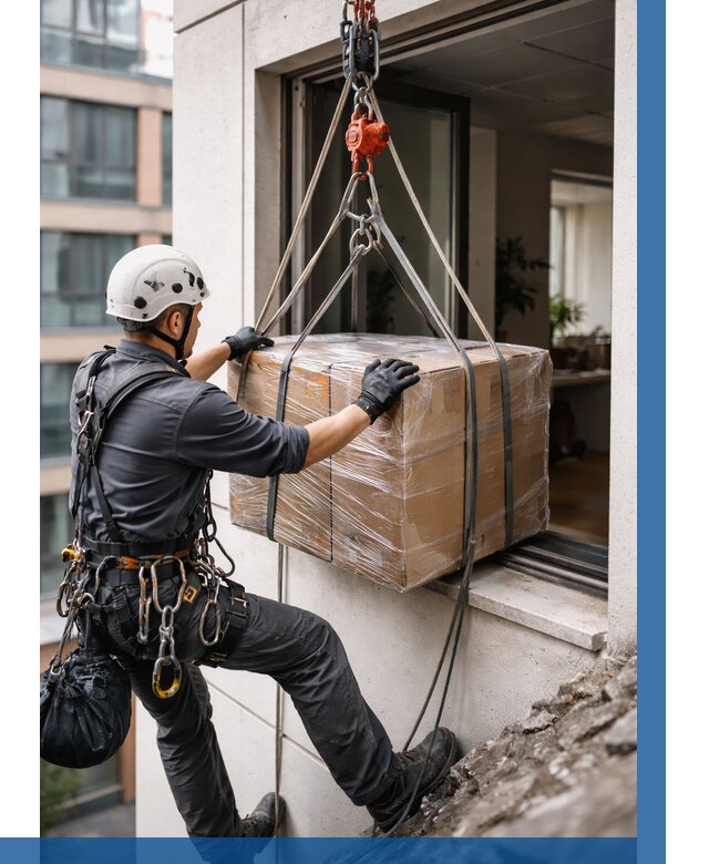 Подъем груза через окно в Гатчине от 4624 р. | ВЫСОТНИК-Гтч