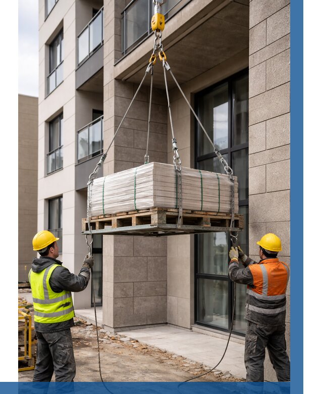 Подъем керамогранита на этаж в Гатчине от 3597 р. | ВЫСОТНИК-Гтч