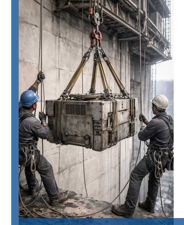 Такелажные работы на высоте, подъем и монтаж грузов в Гатчине