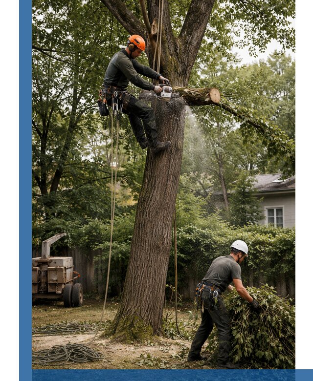 Кронирование деревьев в Гатчине, безопасная высотная обрезка