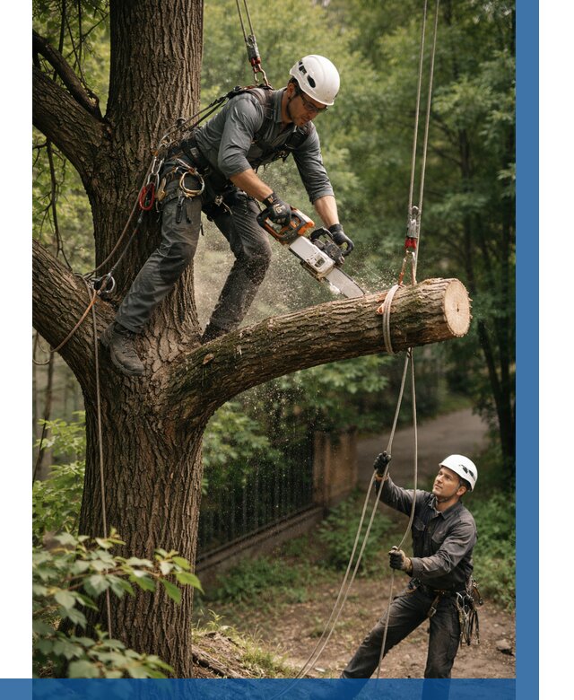 Спил деревьев альпинистами в Гатчине от 8221 р. | ВЫСОТНИК-Гтч