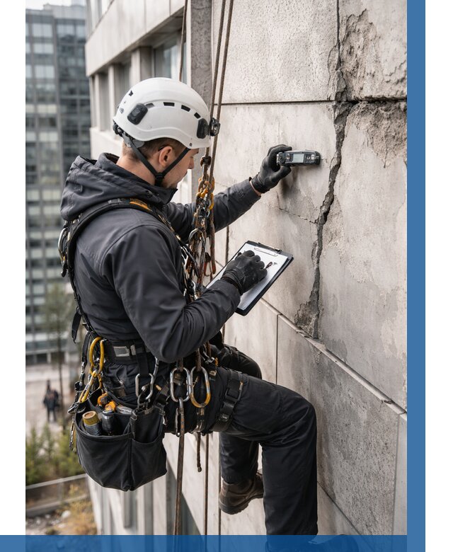 Обследование фасада альпинистами в Гатчине от 123 р. | ВЫСОТНИК-Гтч