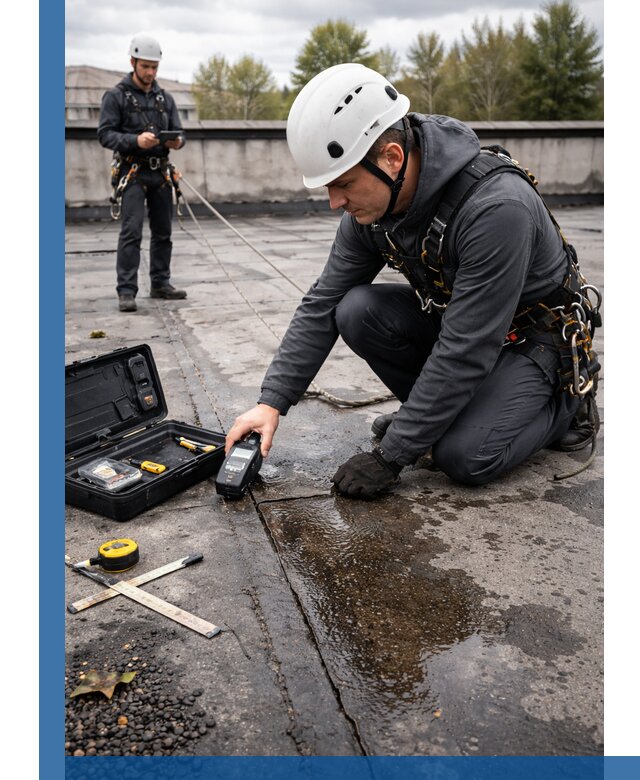 Обследование кровли на протечки и выявление дефектов в Гатчине