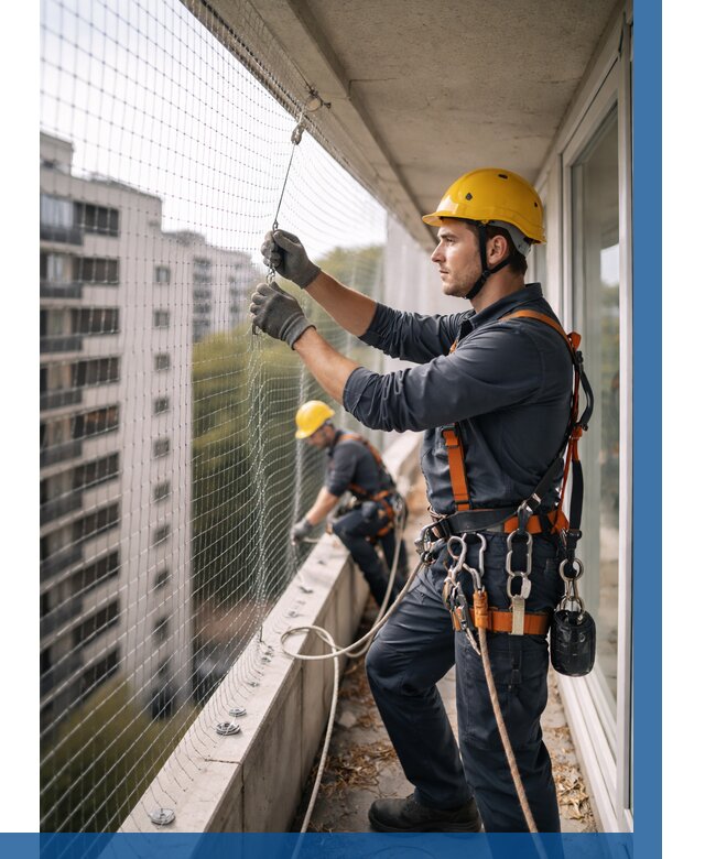 Монтаж сетки от птиц в Гатчине от 4624 р. | ВЫСОТНИК-Гтч